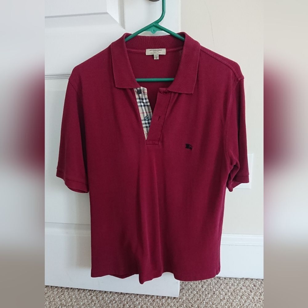 Burberry London burgundy Polo size S